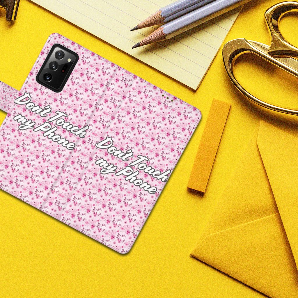Samsung Galaxy Note20 Ultra Portemonnee Hoesje Flowers Pink DTMP