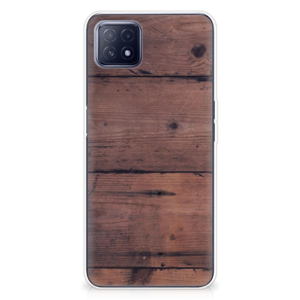 OPPO A53 5G | OPPO A73 5G Bumper Hoesje Old Wood