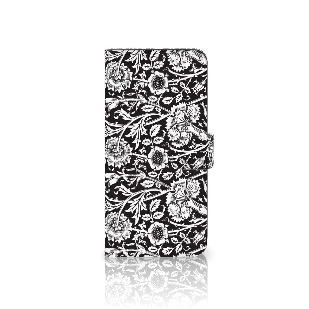 OPPO A15 Hoesje Black Flowers