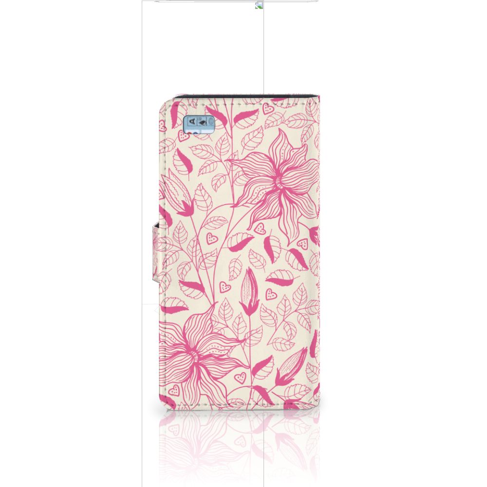 Huawei Ascend P8 Lite Hoesje Pink Flowers