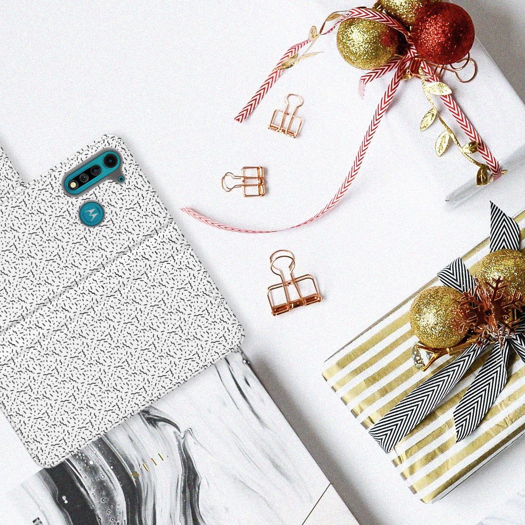 Motorola G8 Power Lite Telefoon Hoesje Stripes Dots