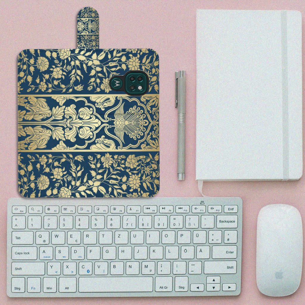 Motorola Moto G9 Play | E7 Plus Hoesje Beige Flowers