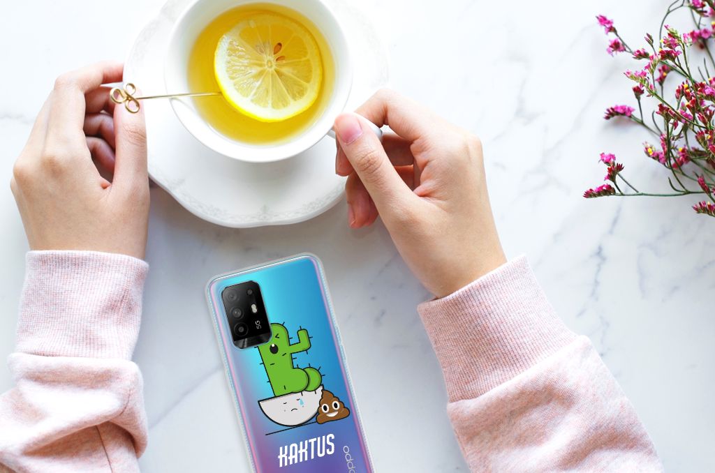 OPPO A94 5G | Reno5 Z Telefoonhoesje met Naam Cactus Poo B2C Telecom