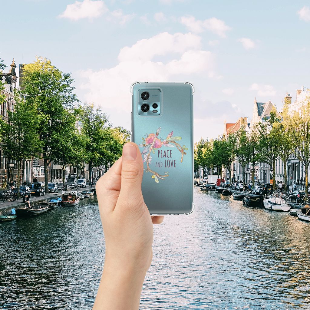 otorola Moto G72 Stevig Bumper Hoesje Boho Text B2C Telecom