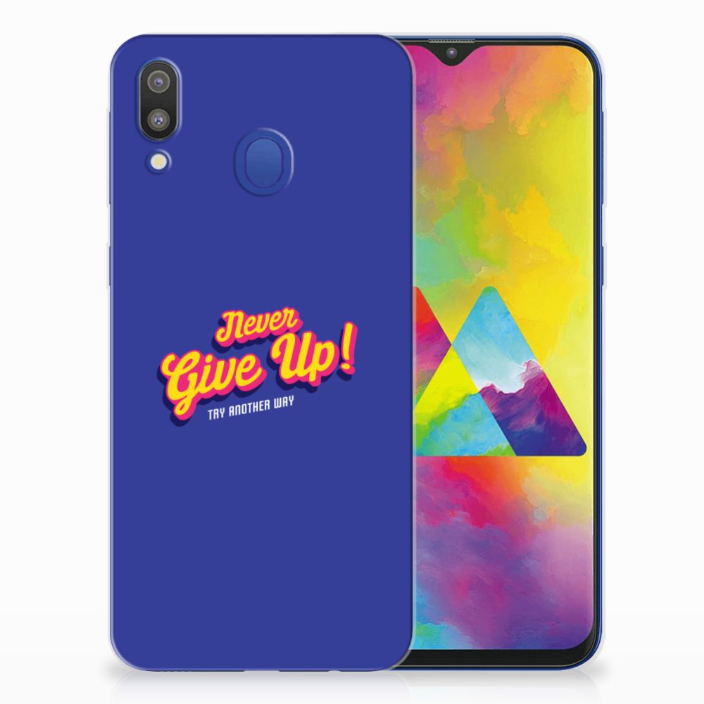 Samsung Galaxy M20 (Power) Siliconen hoesje met naam Never Give Up