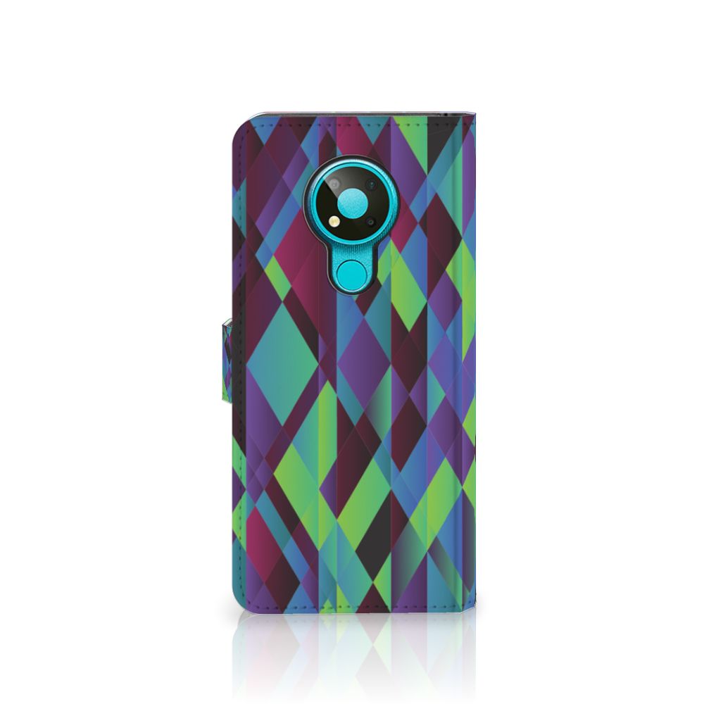 Nokia 3.4 Book Case Abstract Green Blue