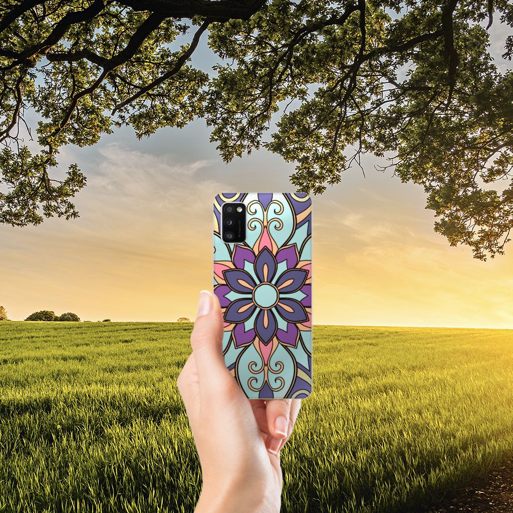 Samsung Galaxy A41 TPU Case Purple Flower B2C Telecom
