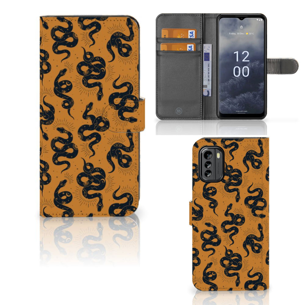 Telefoonhoesje met Pasjes voor Nokia G60 Snakes