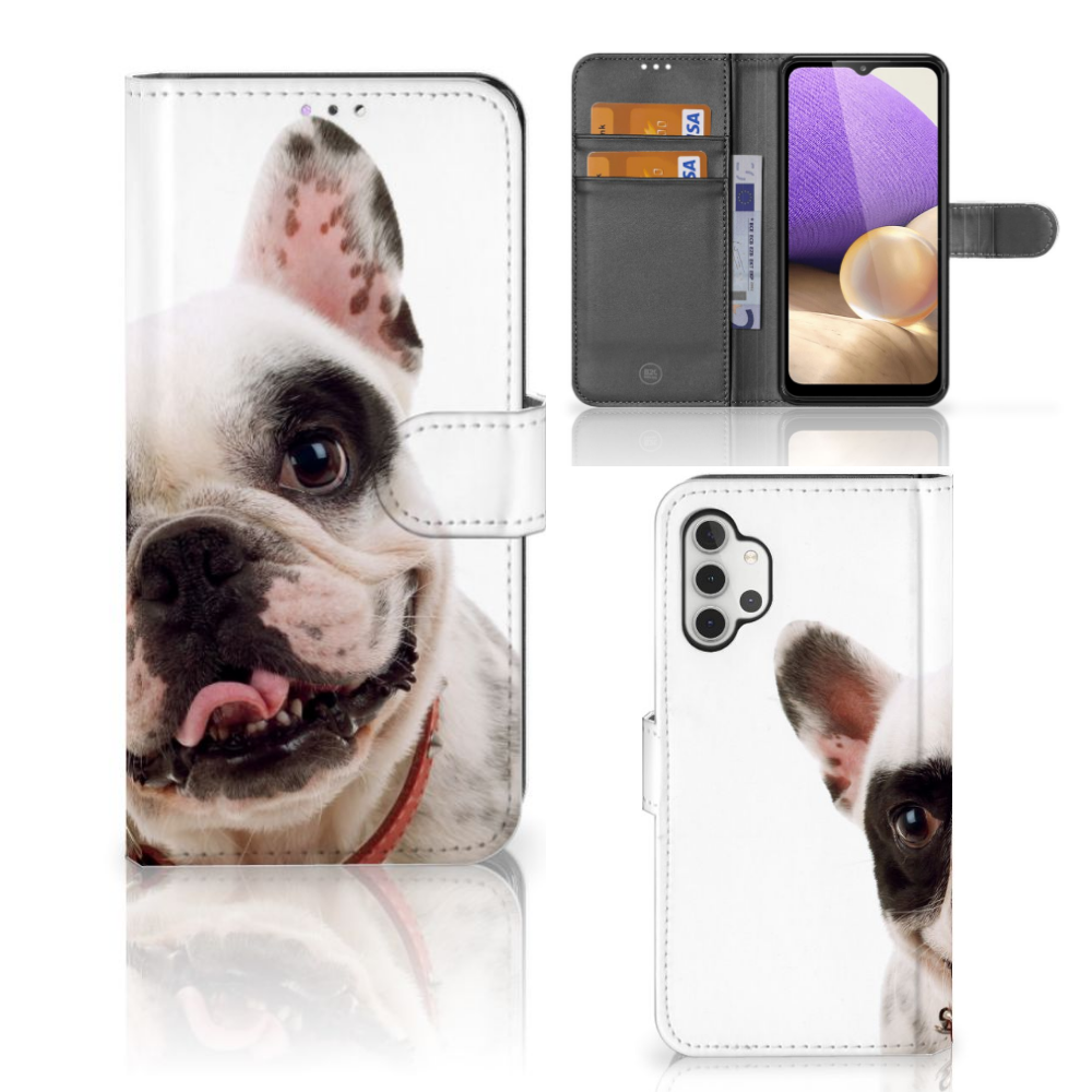 Samsung Galaxy A32 4G Telefoonhoesje met Pasjes Franse Bulldog