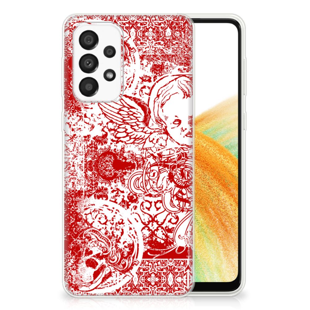 Silicone Back Case Samsung Galaxy A33 5G Angel Skull Rood B2C Telecom