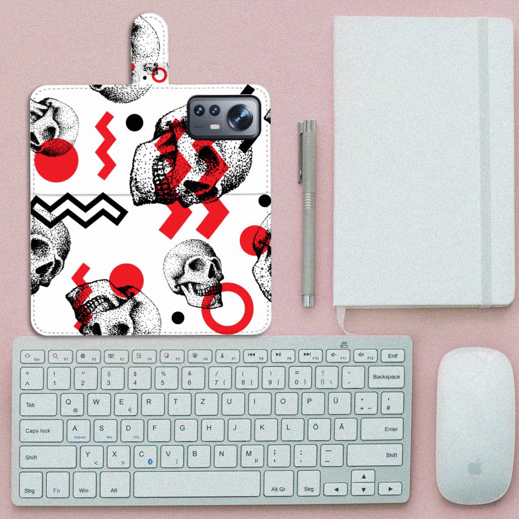 Telefoonhoesje met Naam Xiaomi 12 Pro Skull Red