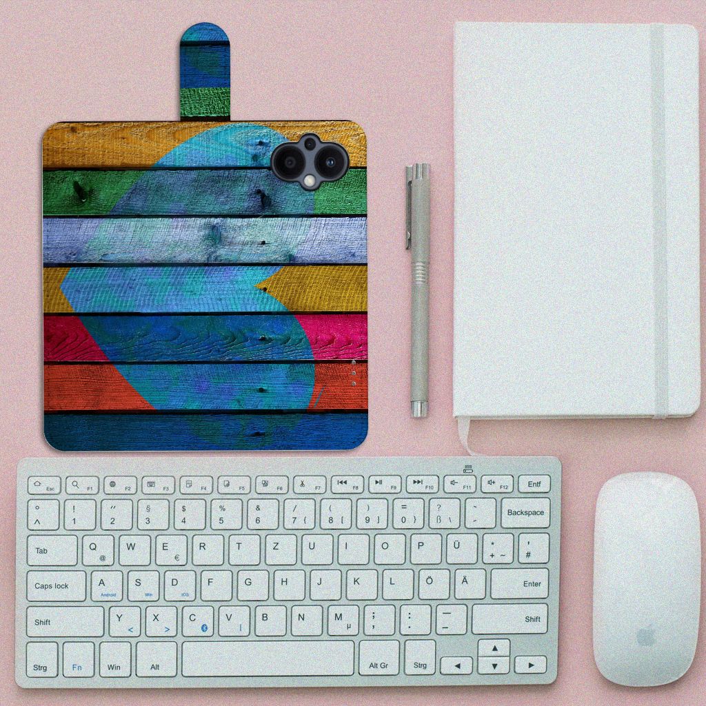 OPPO Reno 8 Lite | OnePlus Nord N20 Book Style Case Wood Heart - Cadeau voor je Vriend