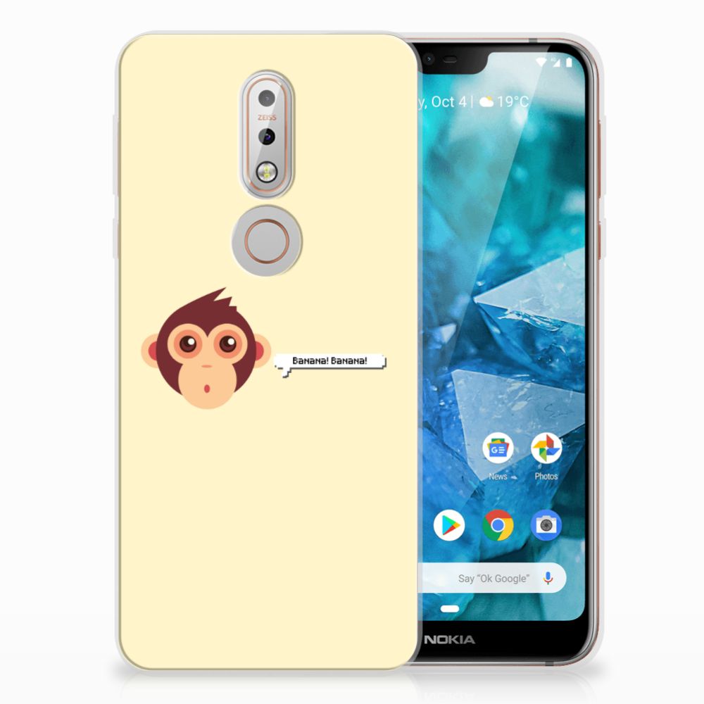 Nokia 7.1 Telefoonhoesje met Naam Monkey