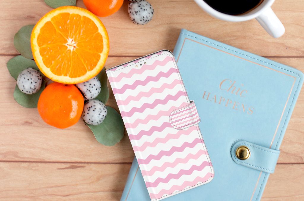 OPPO A15 Telefoon Hoesje Waves Roze