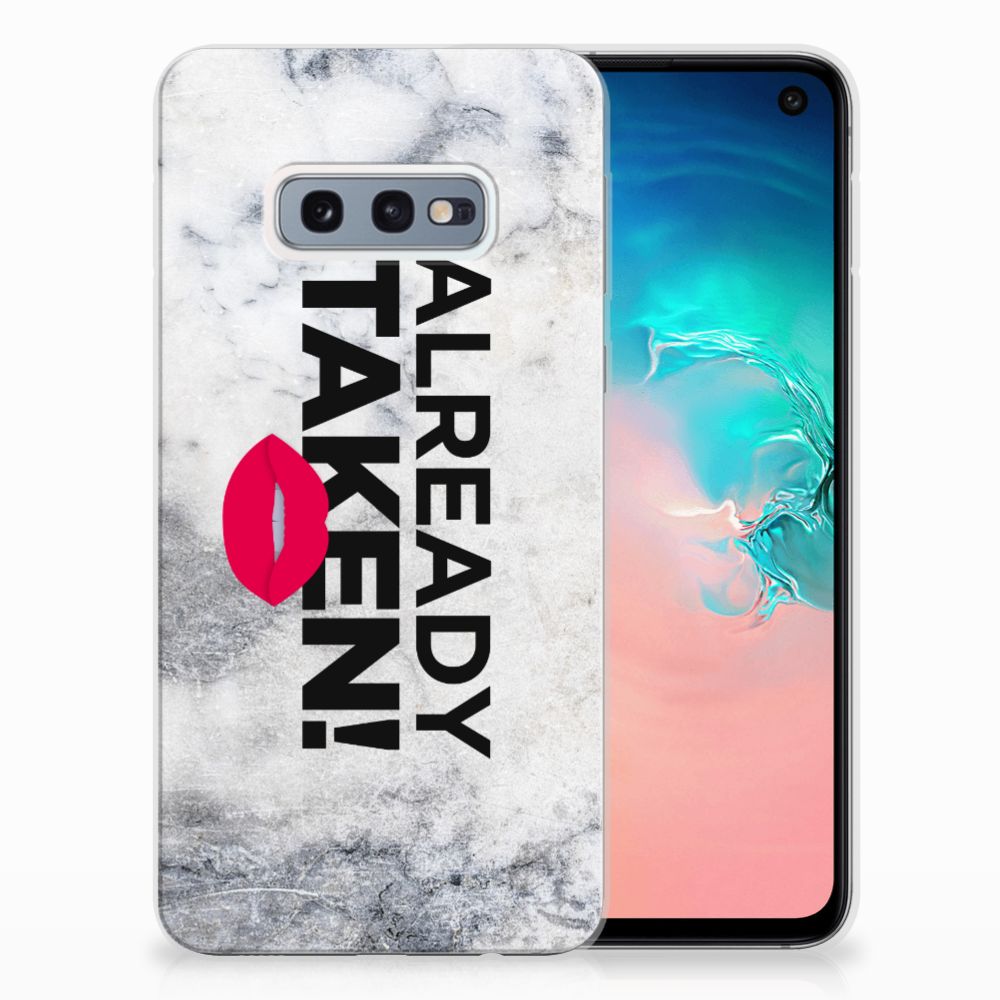 Samsung Galaxy S10e Siliconen hoesje met naam Already Taken White