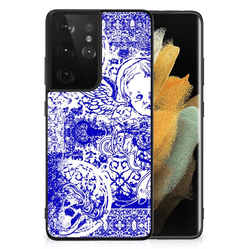 Telefoonhoesje Samsung Galaxy S21 Ultra Angel Skull Blauw B2C Telecom