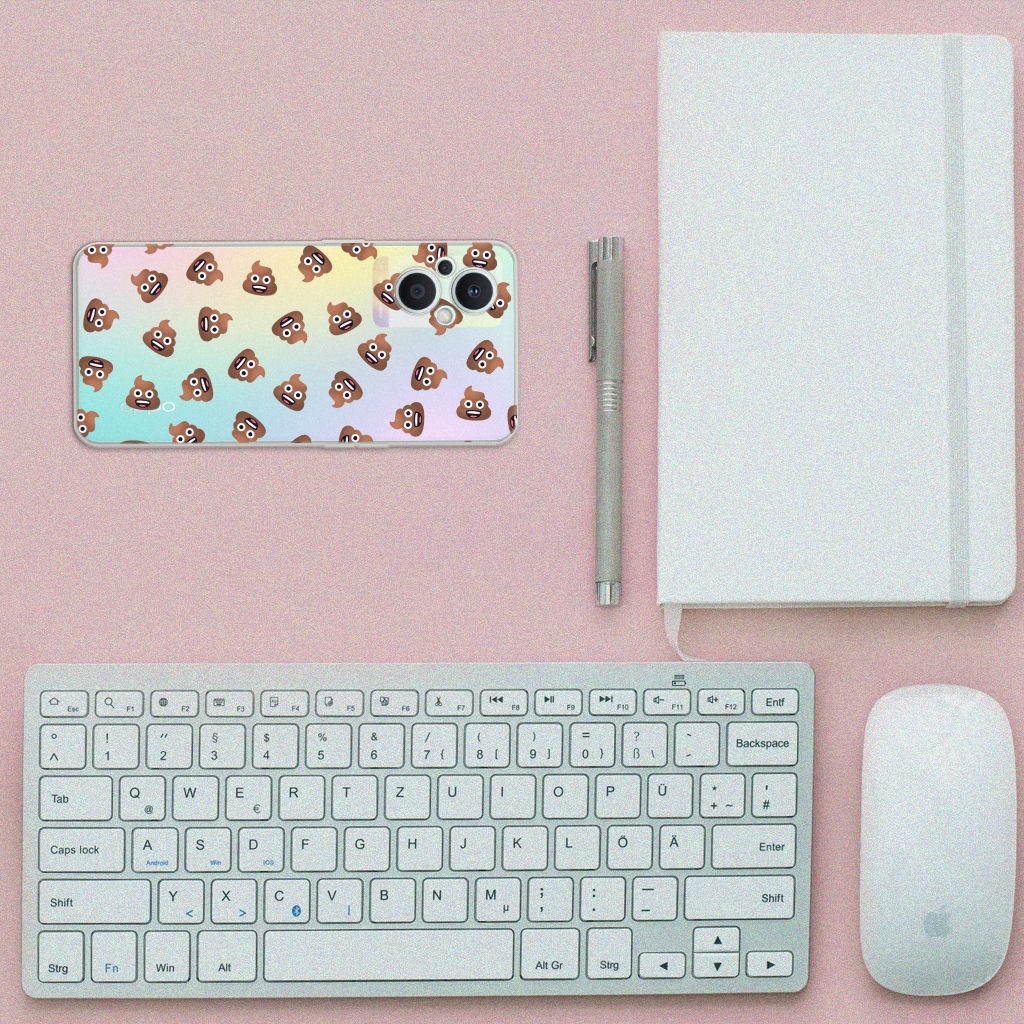 TPU bumper voor OPPO Reno8 Lite Poep Emojis B2C Telecom