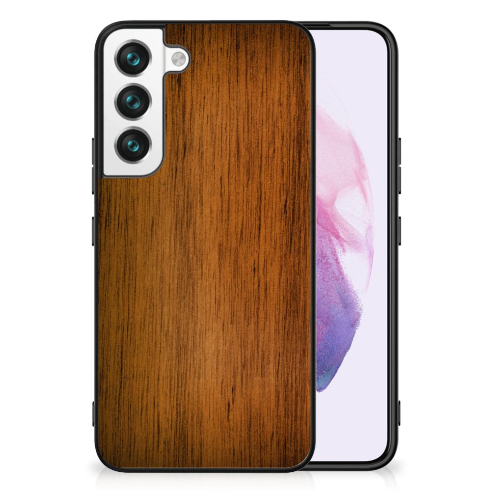 Samsung Galaxy S22 Houten Print Telefoonhoesje Donker Hout