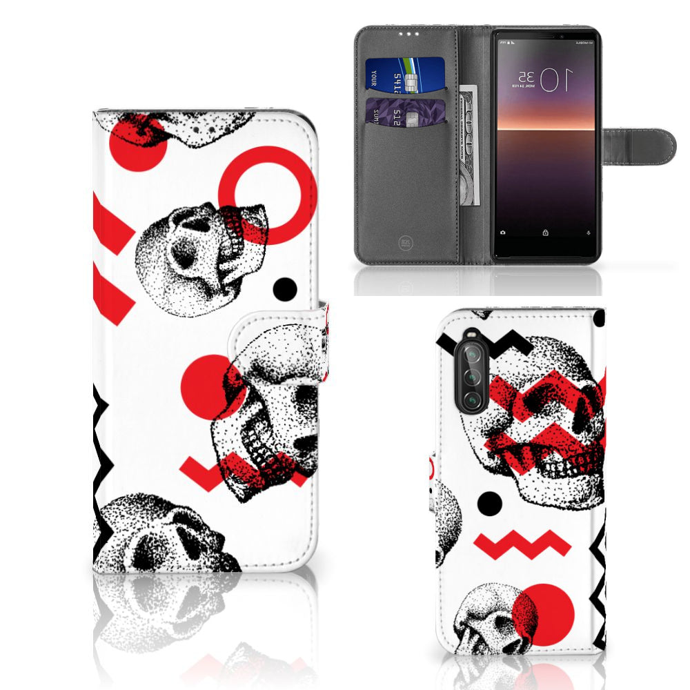 Telefoonhoesje met Naam Sony Xperia 10 II Skull Red