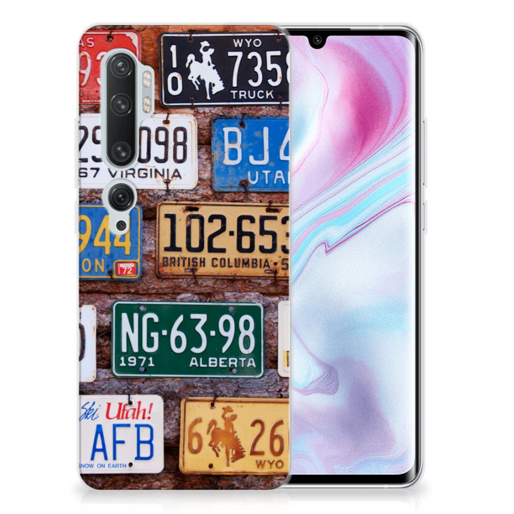 Xiaomi Mi Note 10 Pro Siliconen Hoesje met foto Kentekenplaten