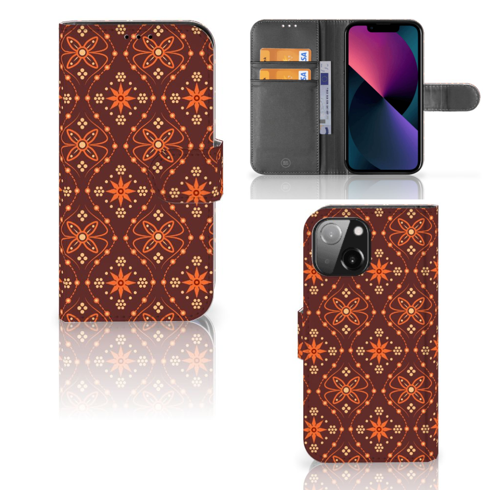 iPhone 13 Mini Telefoon Hoesje Batik Brown