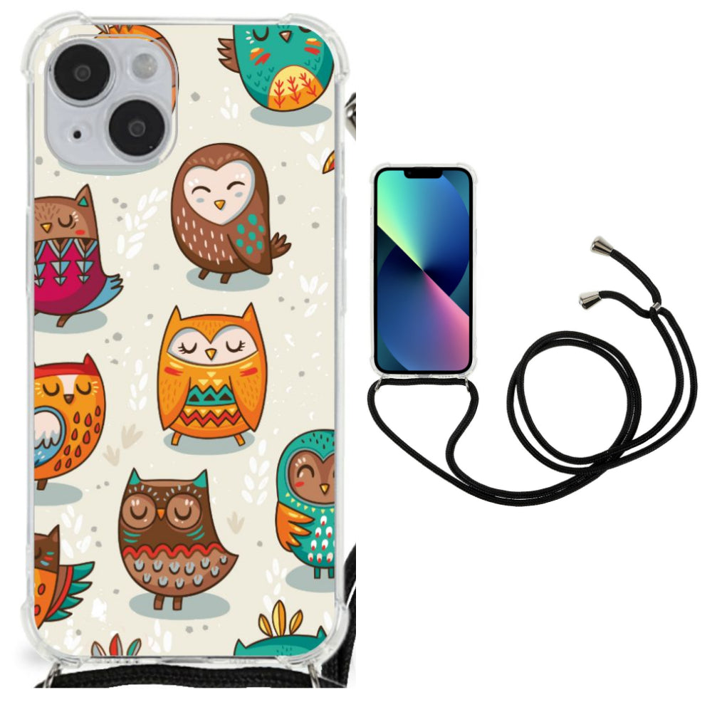 iPhone 14 Plus Case Anti-shock Vrolijke Uilen