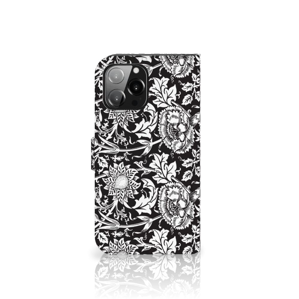 iPhone 13 Pro Max Hoesje Black Flowers