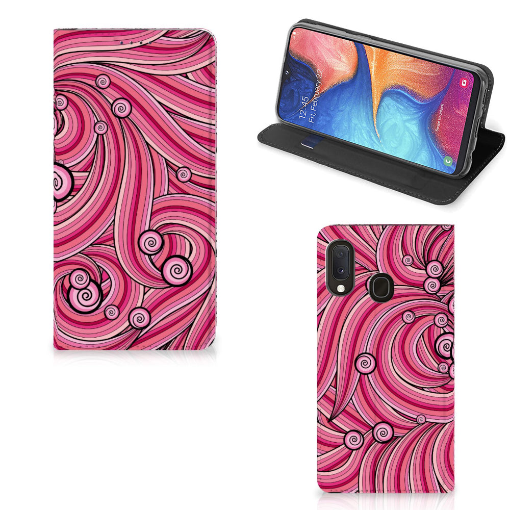 Samsung Galaxy A20e Bookcase Swirl Pink