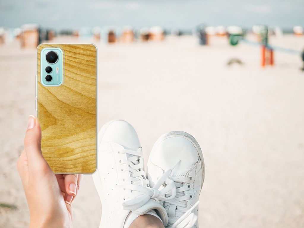 Xiaomi 12 Lite Bumper Hoesje Licht Hout