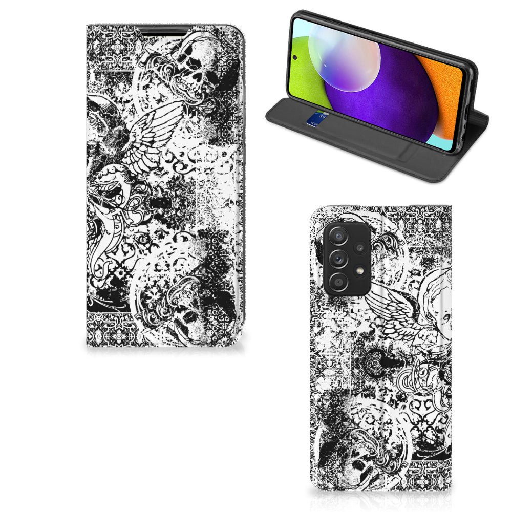 Mobiel BookCase Samsung Galaxy A52 Skulls Angel