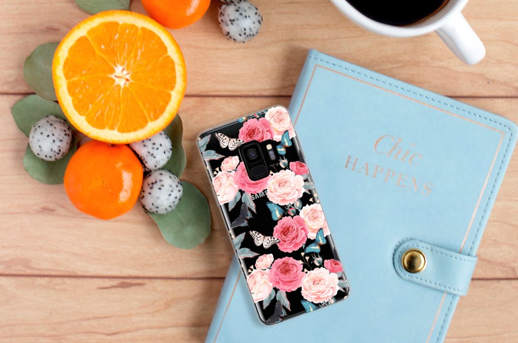 Samsung Galaxy S9 TPU Case Butterfly Roses