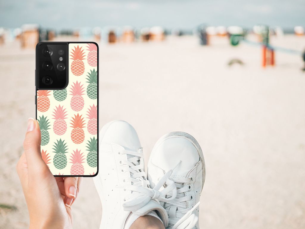 Samsung Galaxy S21 Ultra Back Cover Hoesje Ananas B2C Telecom