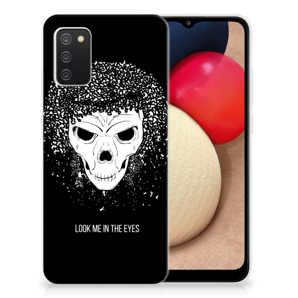 Silicone Back Case Samsung Galaxy A02s Skull Hair