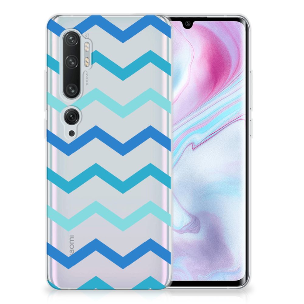 Xiaomi Mi Note 10 Pro TPU bumper Zigzag Blauw