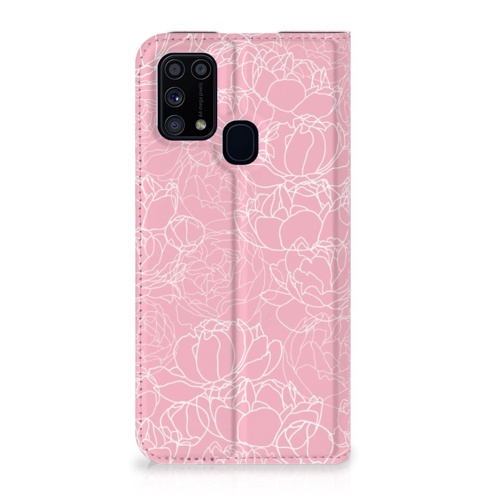 Samsung Galaxy M31 Smart Cover White Flowers - B2C Telecom