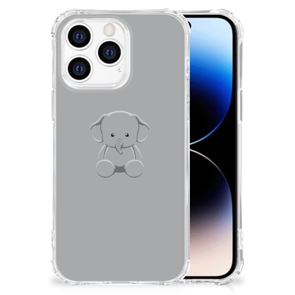 iPhone 14 Pro Stevig Bumper Hoesje Grijs Baby Olifant B2C Telecom