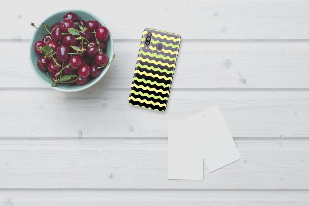 Samsung Galaxy M30 TPU bumper Waves Yellow
