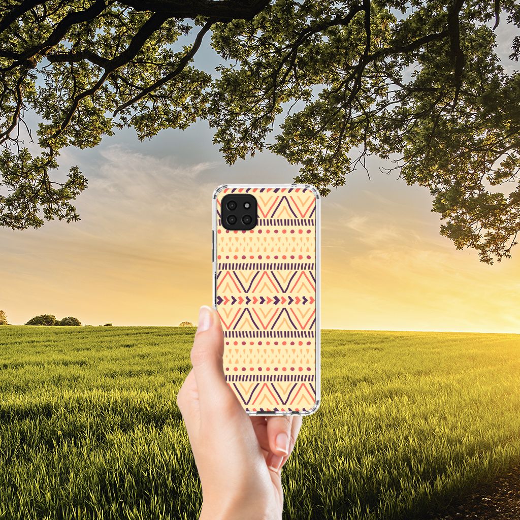 Samsung Galaxy A22 5G Doorzichtige Silicone Hoesje Aztec Yellow B2C Telecom