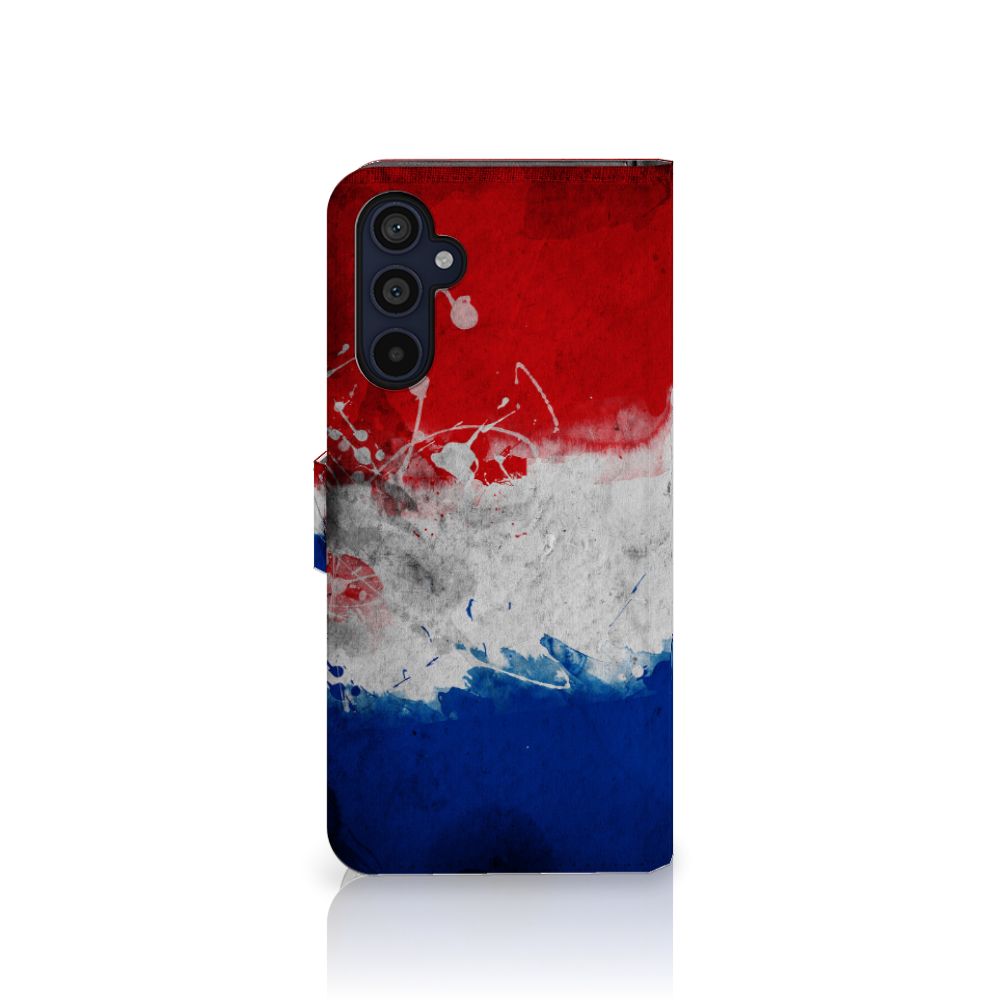 Samsung Galaxy M14 Bookstyle Case Nederland met ontwerp van de Nederlandse vlag.