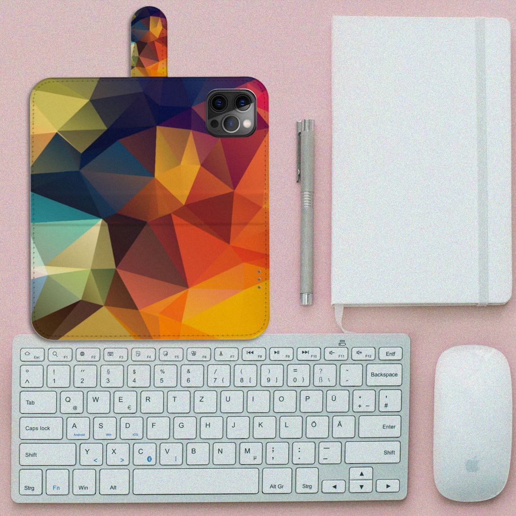 Apple iPhone 12 Pro Max Book Case Polygon Color