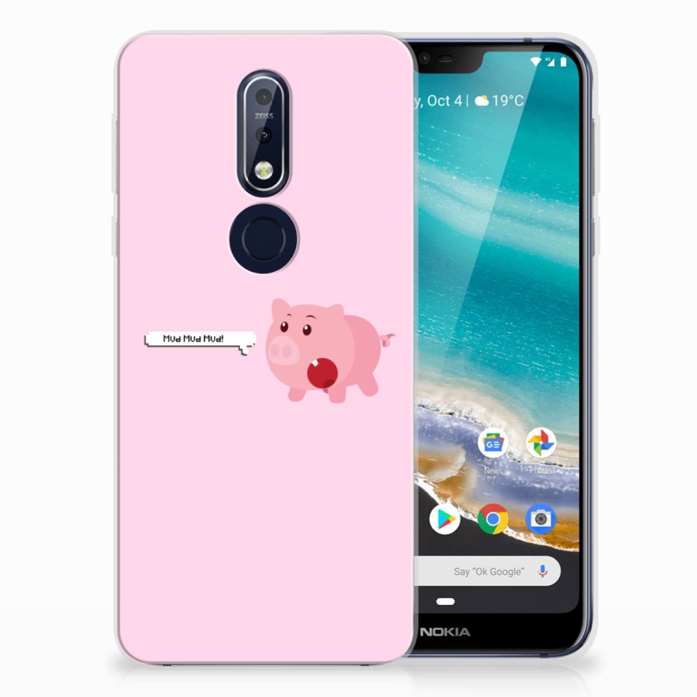 Nokia 7.1 Telefoonhoesje met Naam Pig Mud