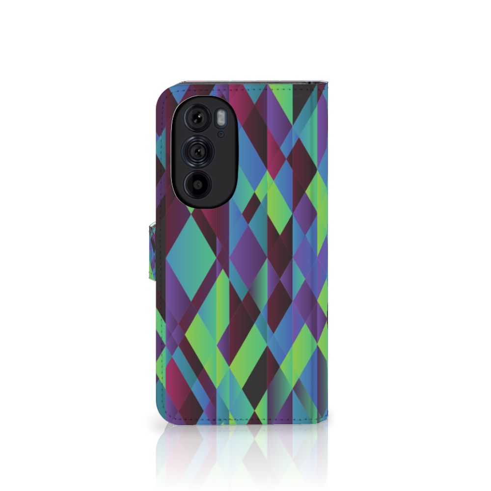 Motorola Edge 30 Pro Book Case Abstract Green Blue