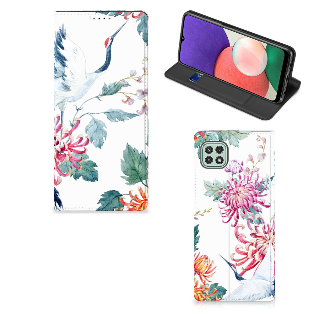 Samsung Galaxy A22 5G Hoesje maken Bird Flowers - B2C Telecom