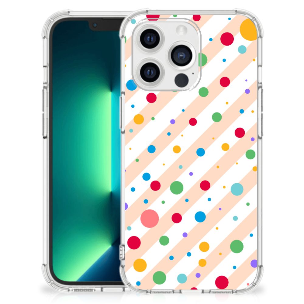 iPhone 13 Pro Max Doorzichtige Silicone Hoesje Dots - B2C Telecom