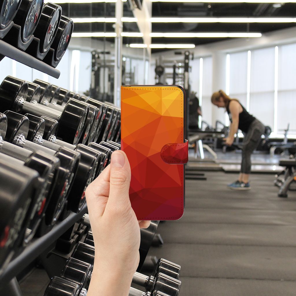 Book Case voor Motorola Moto G72 Polygon Red