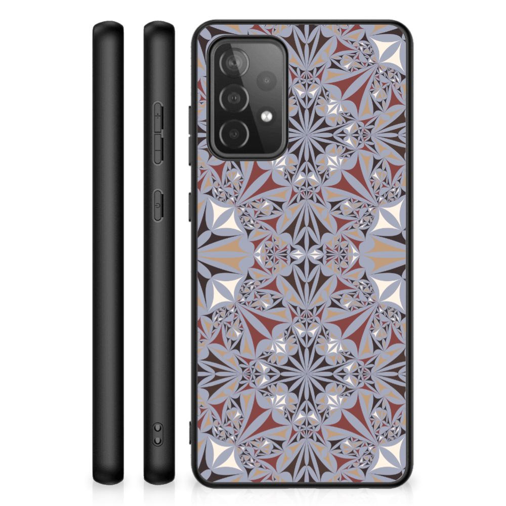 Samsung Galaxy A72 (5G/4G) Marmeren Print Telefoonhoesje Flower Tiles