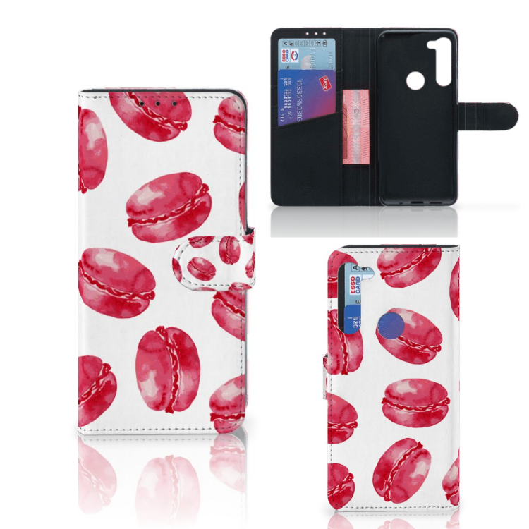 Motorola G8 Power Book Cover Pink Macarons