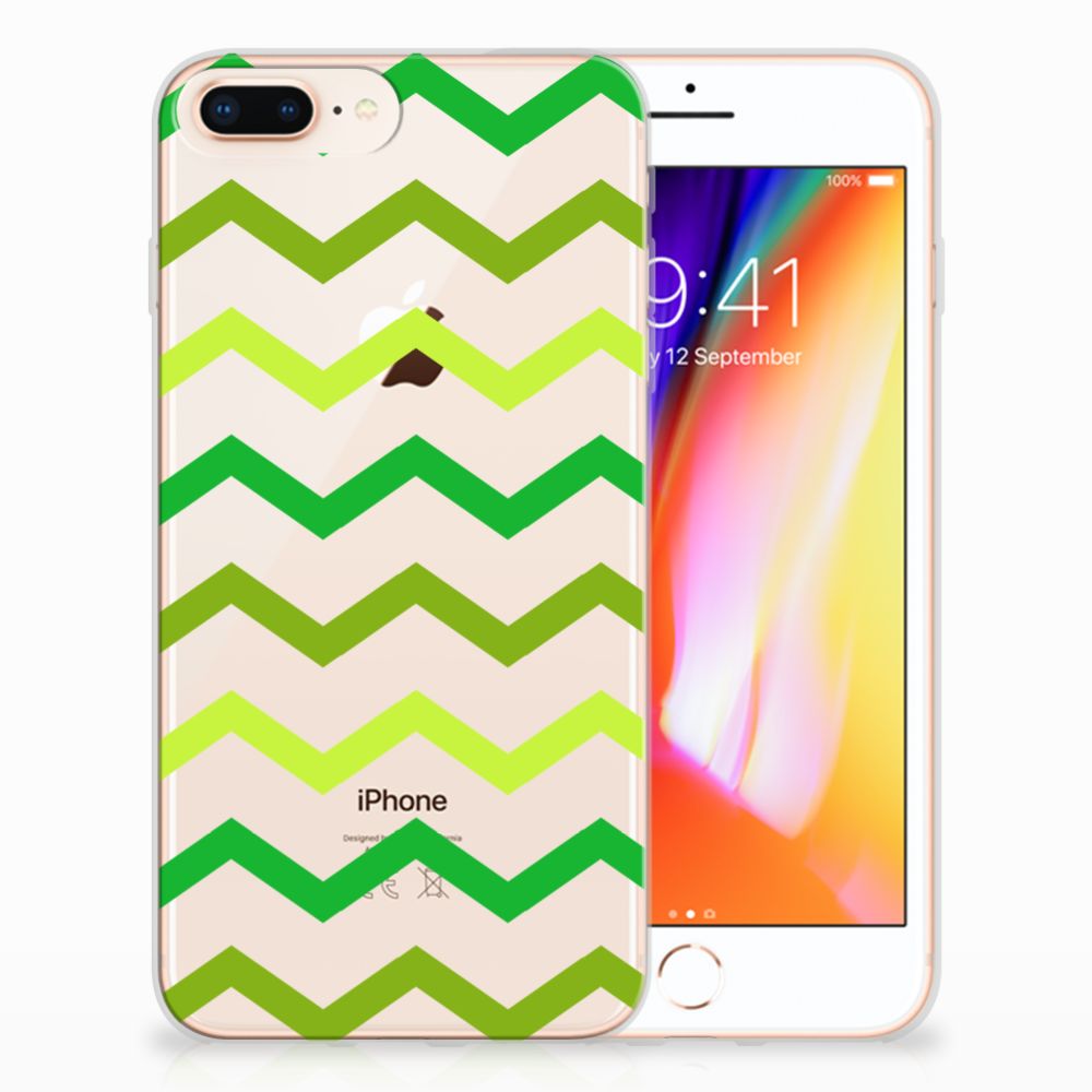 Apple iPhone 7 Plus | 8 Plus TPU bumper Zigzag Groen