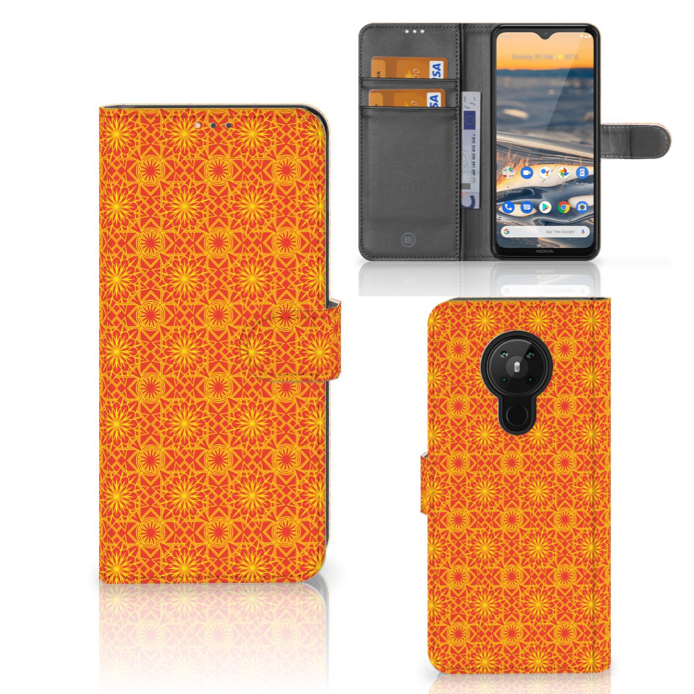 Nokia 5.3 Telefoon Hoesje Batik Oranje