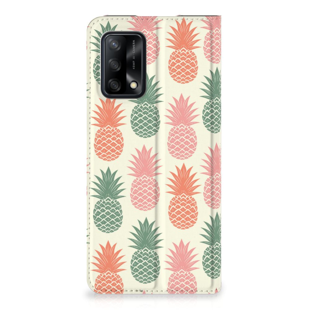 OPPO A74 4G Flip Style Cover Ananas - B2C Telecom